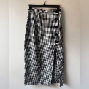 Marni Black and White Gingham Pencil Skirt